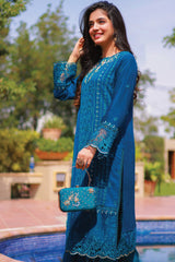 Aks By Guzel Stitched 3 Piece Festive Formals Chiffon Collection'2024-06-Shaam