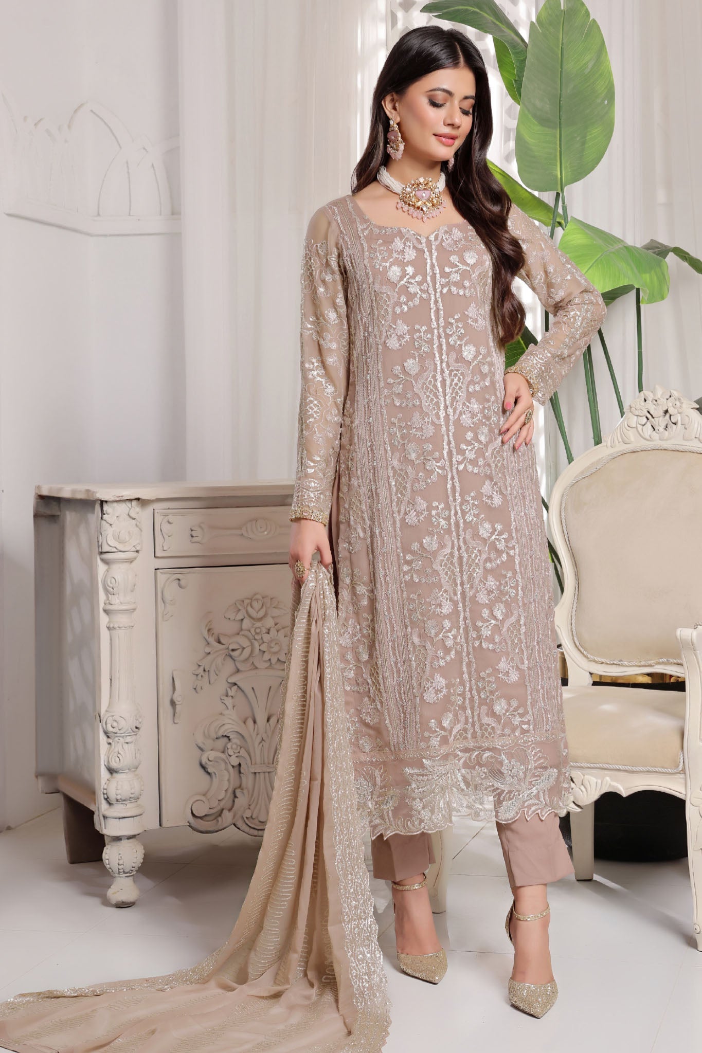 Myra By Soghat Stitched 3 Piece Luxury Emb Chiffon Collection'2025-Myra-06-Beige
