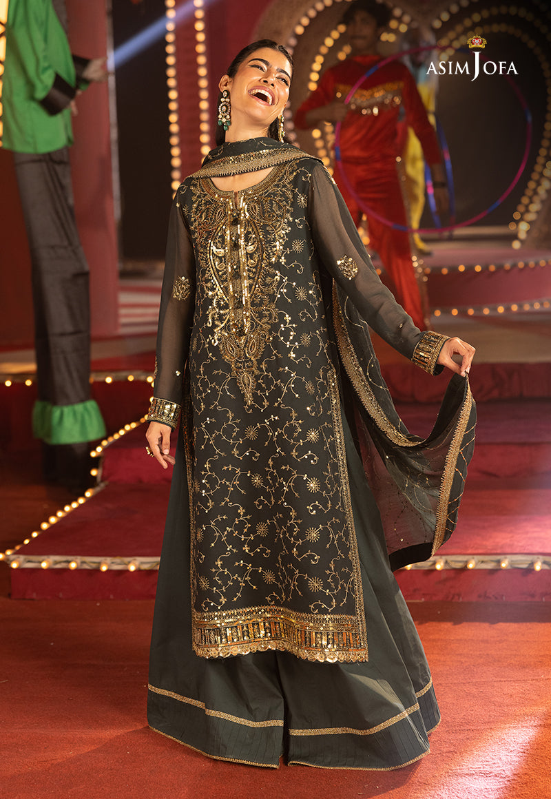 Asim Jofa Luxury Festive Drop 3 Ajllf-02 Embroidered Chiffon 3 Pcs