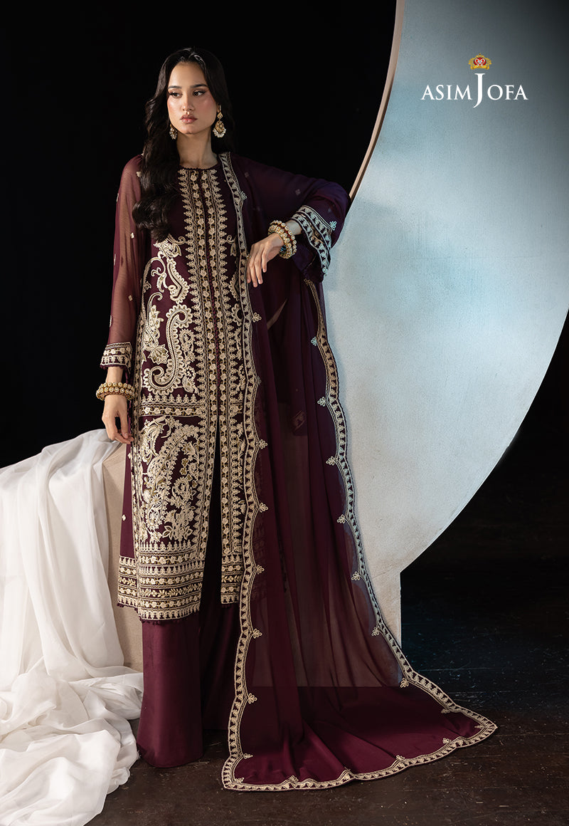 Asim Jofa Luxury Festive Drop 3 Ajllf-19 Embroidered Chiffon 3 Pcs