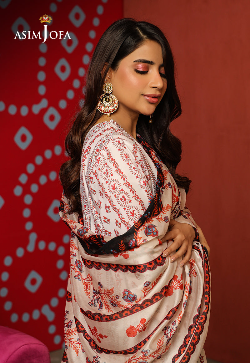 Asim Jofa Tara Sitara Ajtm-09 - 2 Pcs Printed Georgette Silk 2 Pcs