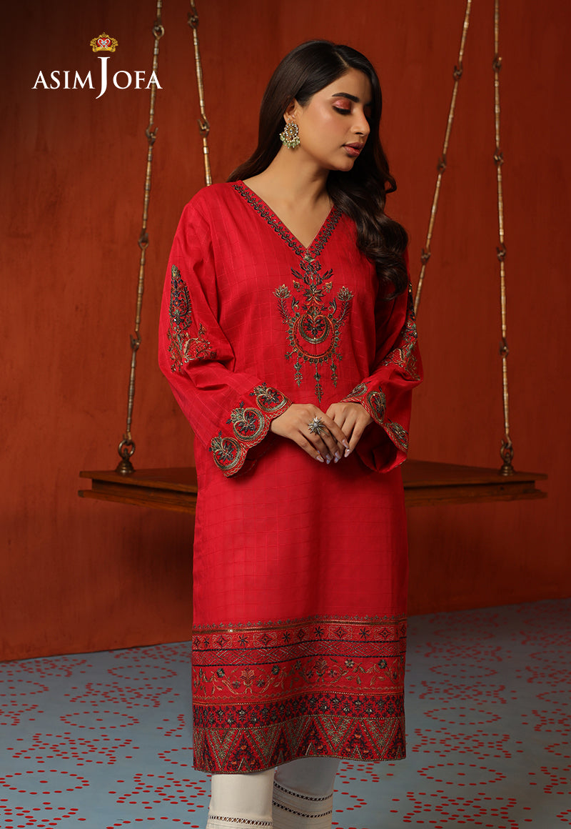 Asim Jofa Tara Sitara Ajtm-14 - Embroidered Self Jacquard 1 Pc