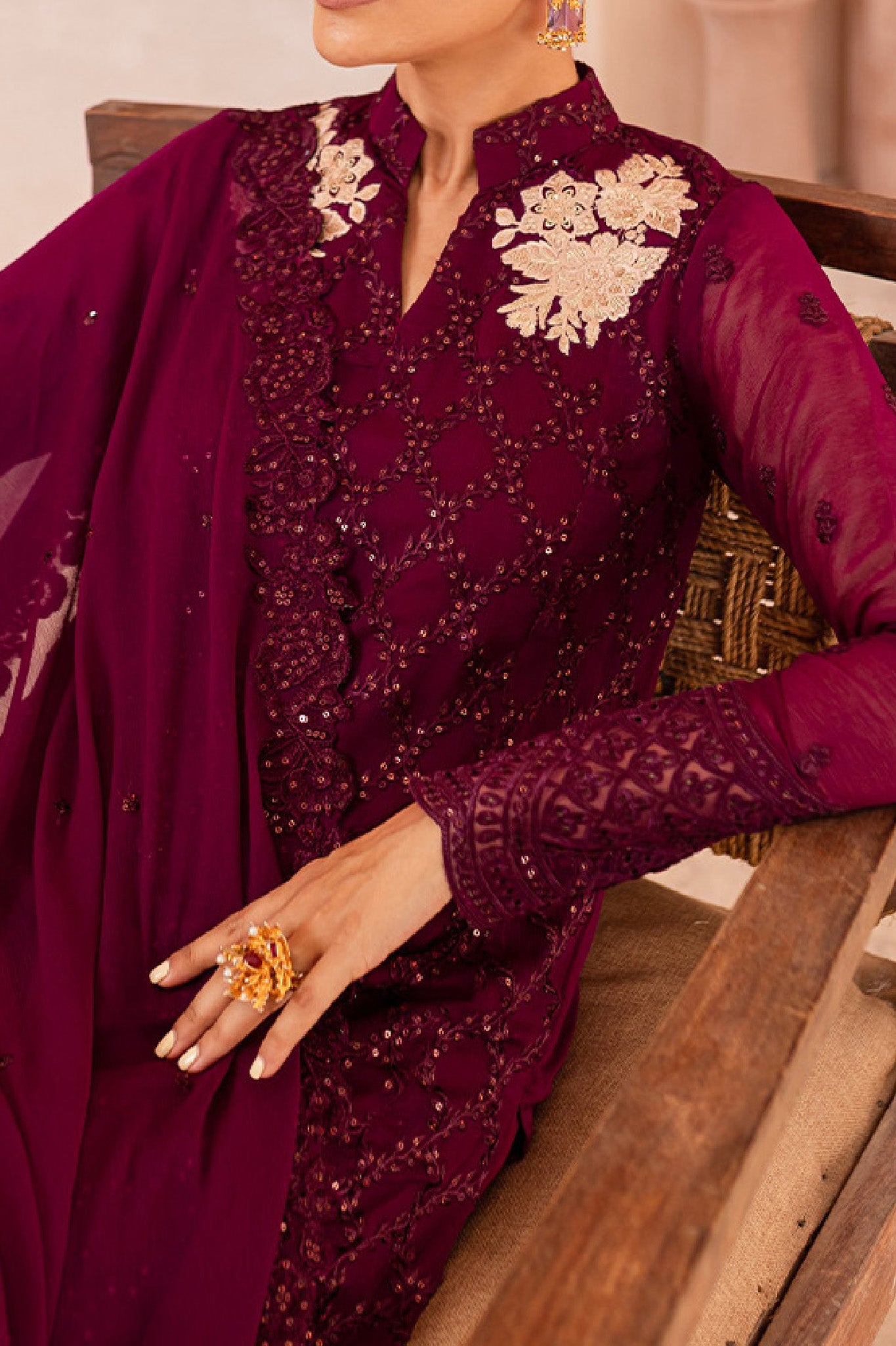 Ensembles By Azure Unstitched 3 Piece Festive Formals Eid Edit Collection'2024-07-Orchid Obsession
