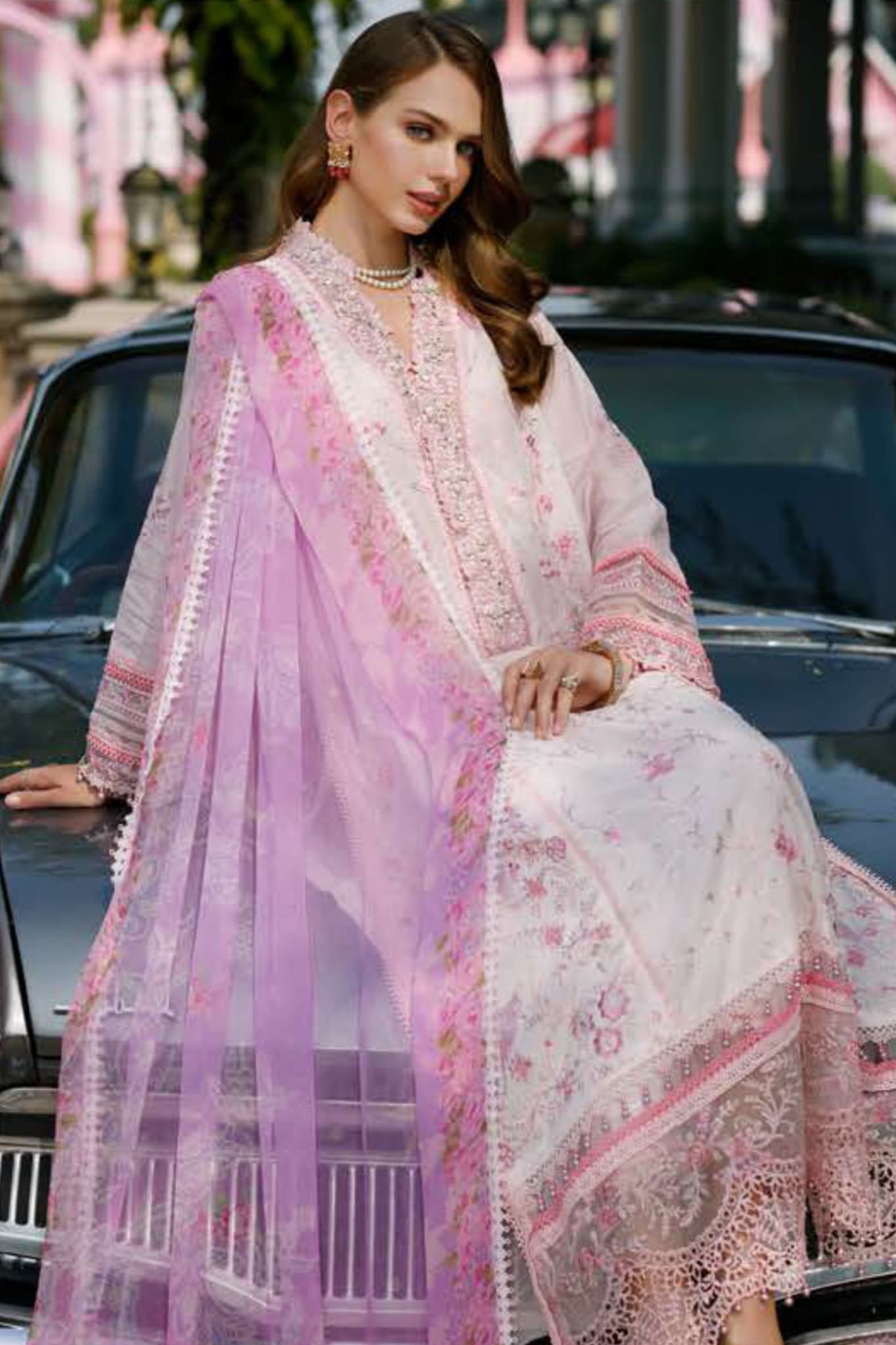 Noor by Saadia Asad Unstitched 3 Piece Eid Handwork Schiffli Laserkari Collection'2023-D-07