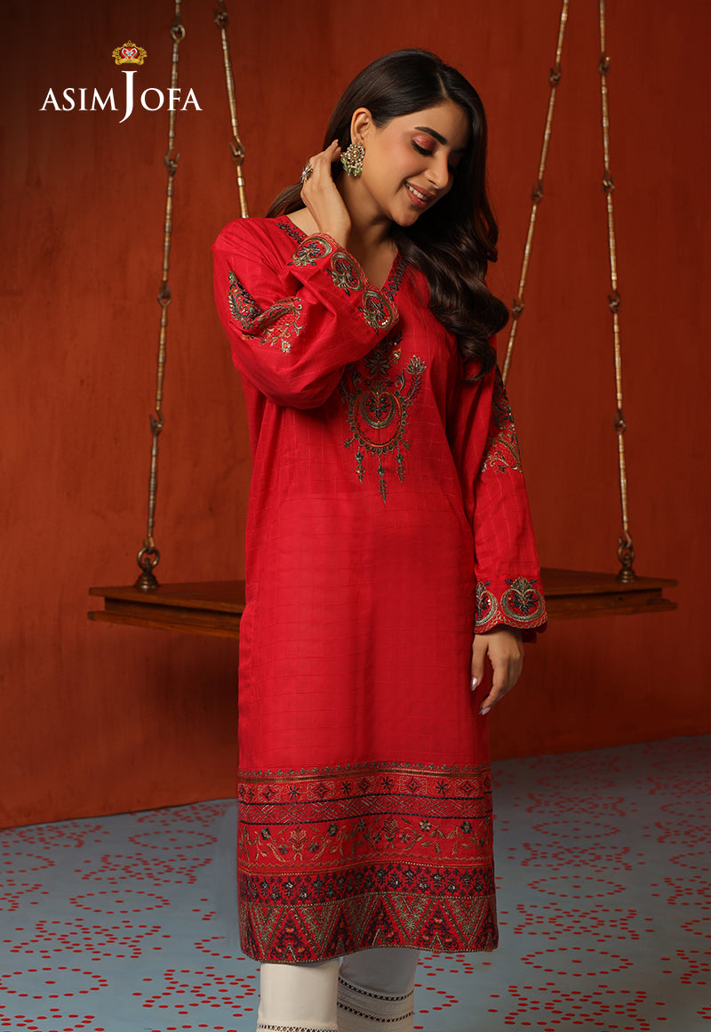 Asim Jofa Tara Sitara Ajtm-14 - Embroidered Self Jacquard 1 Pc
