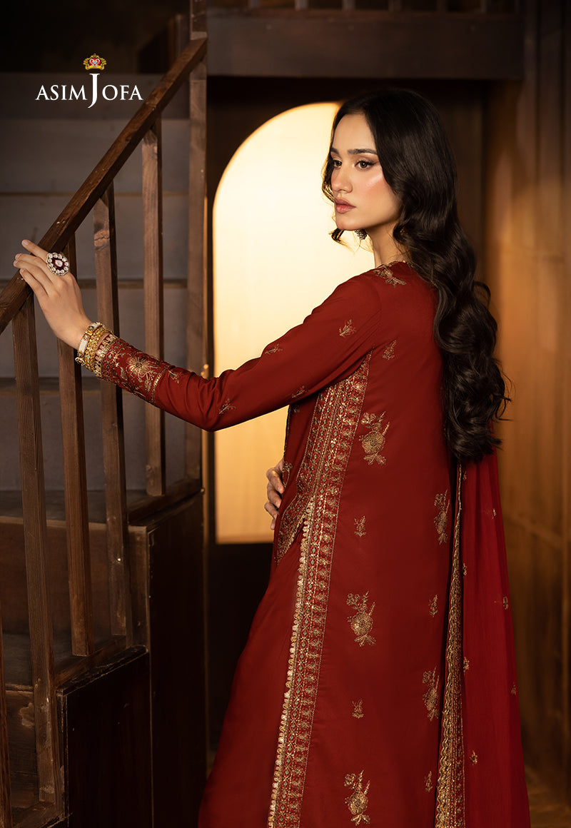 Asim Jofa Luxury Festive Drop 3 Ajllf-18 Embroidered Silk 3 Pcs