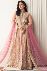Hemline By Mushq Unstitched 3 Piece Aura Debut Wedding Collection'2024-08-Amaranth