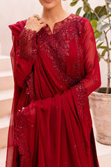 Ensembles By Azure Unstitched 3 Piece Festive Formals Eid Edit Collection'2024-08-Crimson Glow