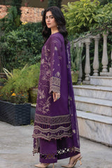 Bahar By Farasha Unstitched 3 Piece Emb Lawn Edit-II Collection-08-Raven Plum