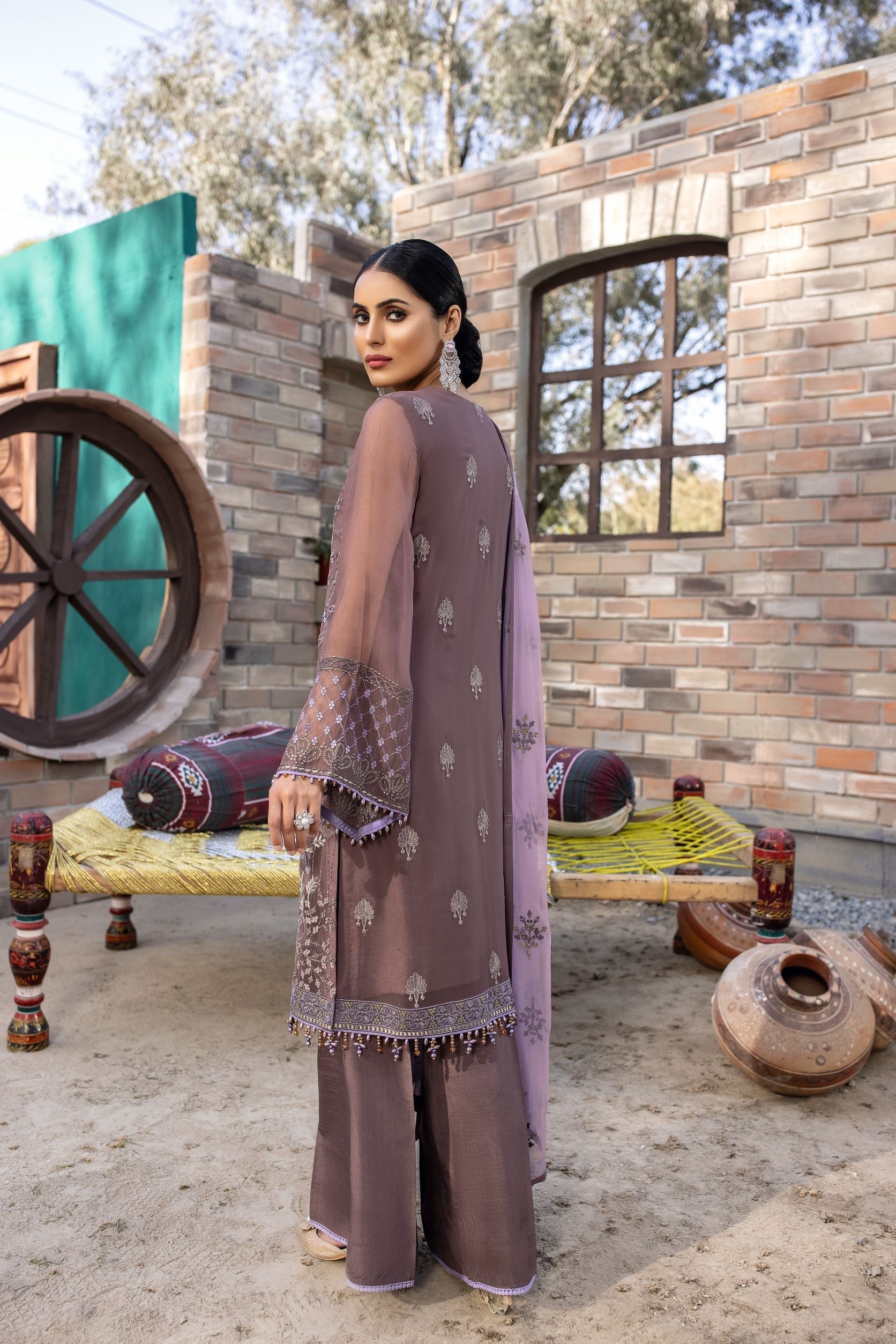 Kuch Khas By Flossie Unstitched 3 Piece Formals Collection'2025-Sepia