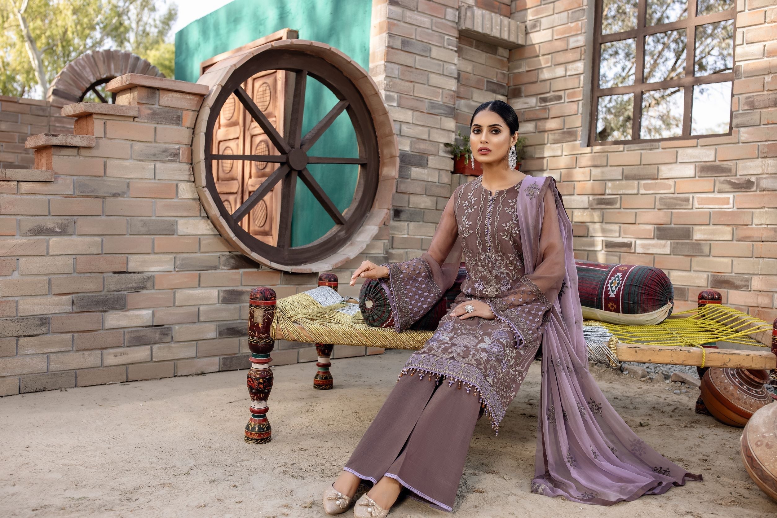 Kuch Khas By Flossie Unstitched 3 Piece Formals Collection'2025-Sepia