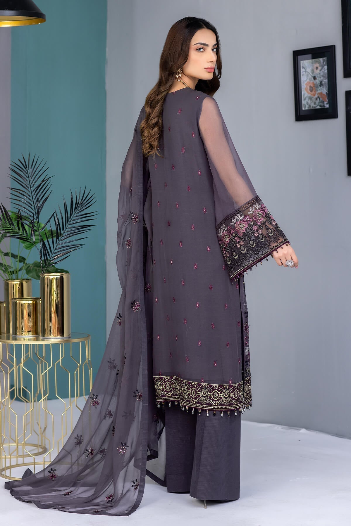 Kuch Khas By Flossie Unstitched 3 Piece Formals Vol-13 Collection'2025-Grey Elegant
