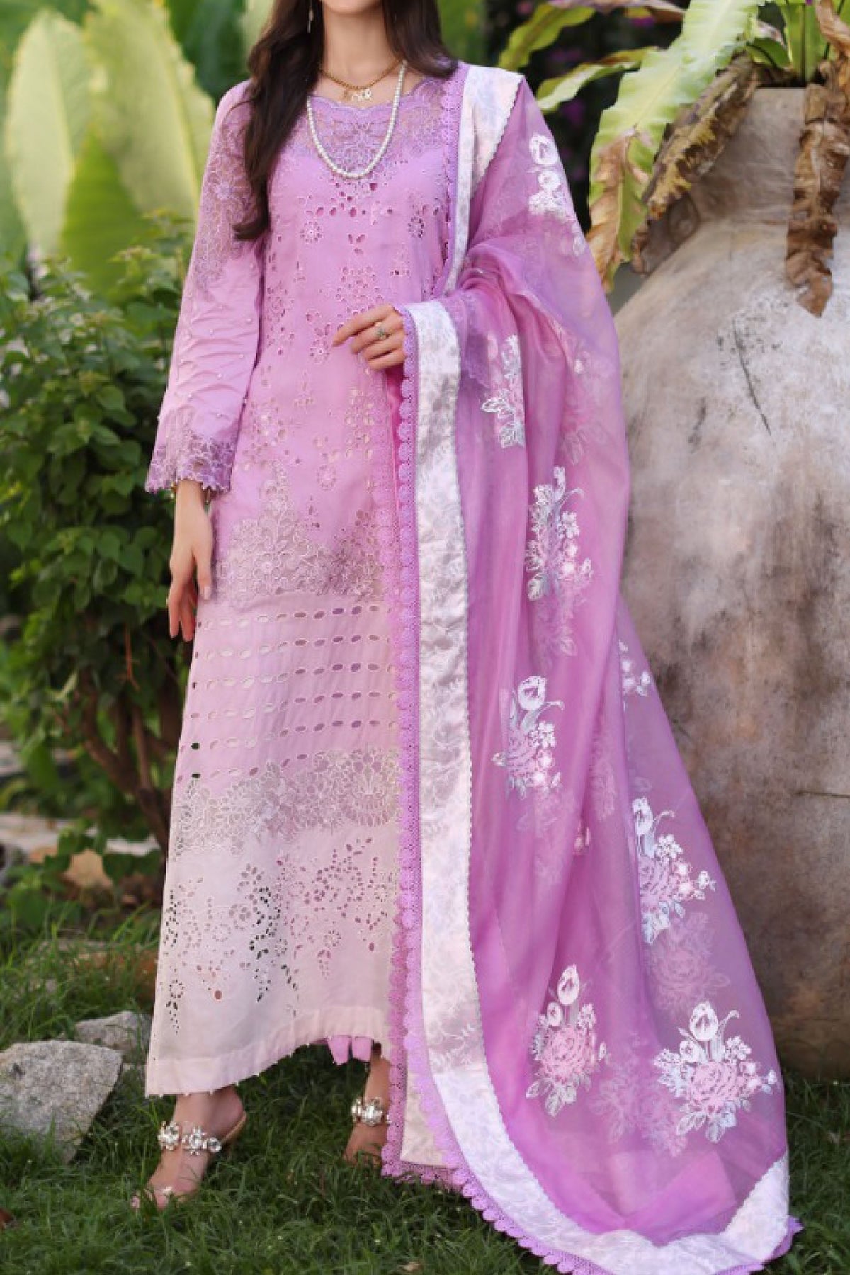 Noor By Saadia Asad Unstitched 3 Piece Luxury Chikankari Lawn'2024-D-09-A