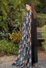 Fuchsia by Adan's Libas Unstitched 3 Piece Chikankari Lawn Collection'2023-09-French Black