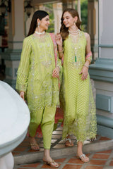 Noor by Saadia Asad Unstitched 3 Piece Eid Handwork Schiffli Laserkari Collection'2023-D-09