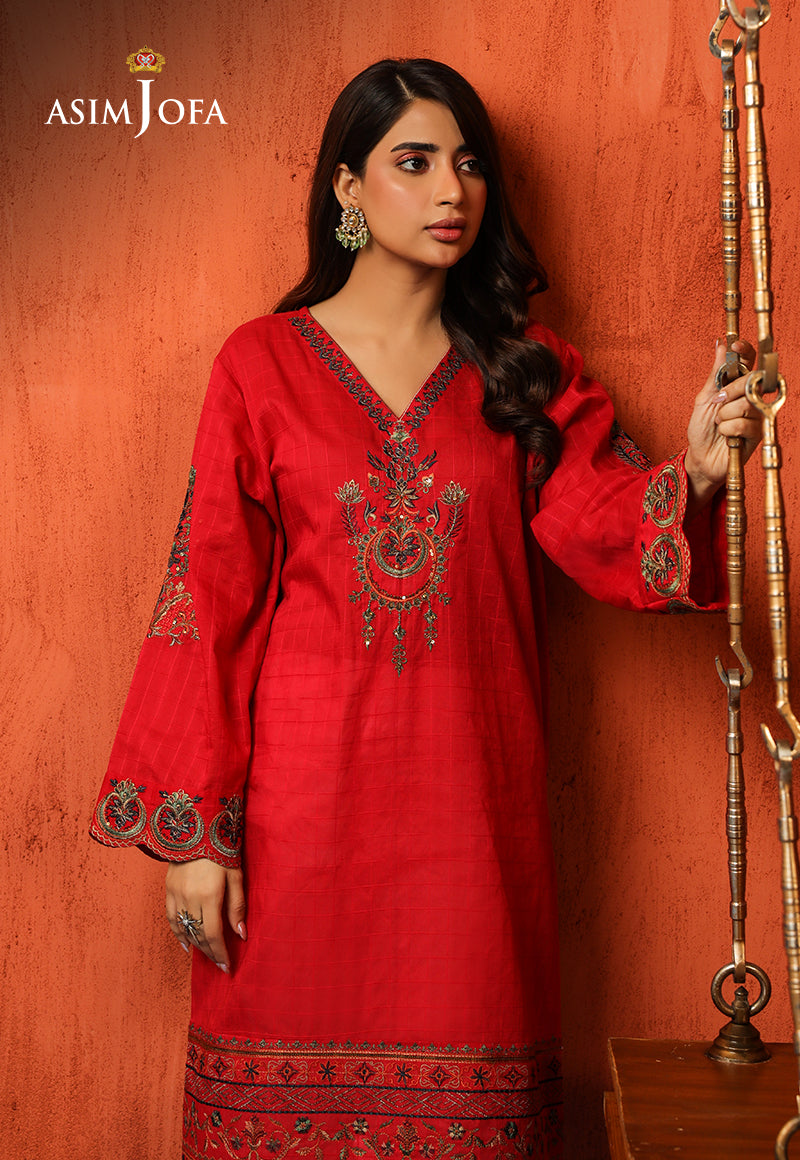 Asim Jofa Tara Sitara Ajtm-14 - Embroidered Self Jacquard 1 Pc