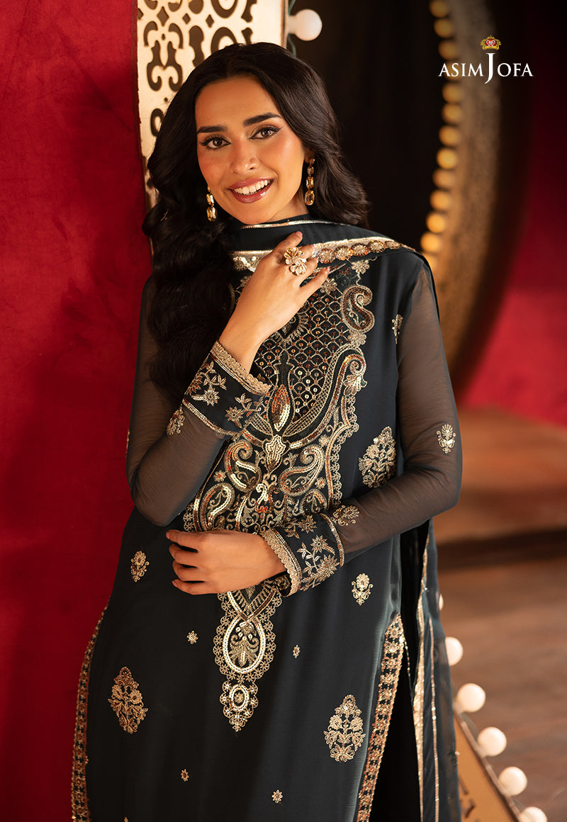 Asim Jofa Luxury Festive Drop 3 Ajllf-08 Embroidered Chiffon 3 Pcs