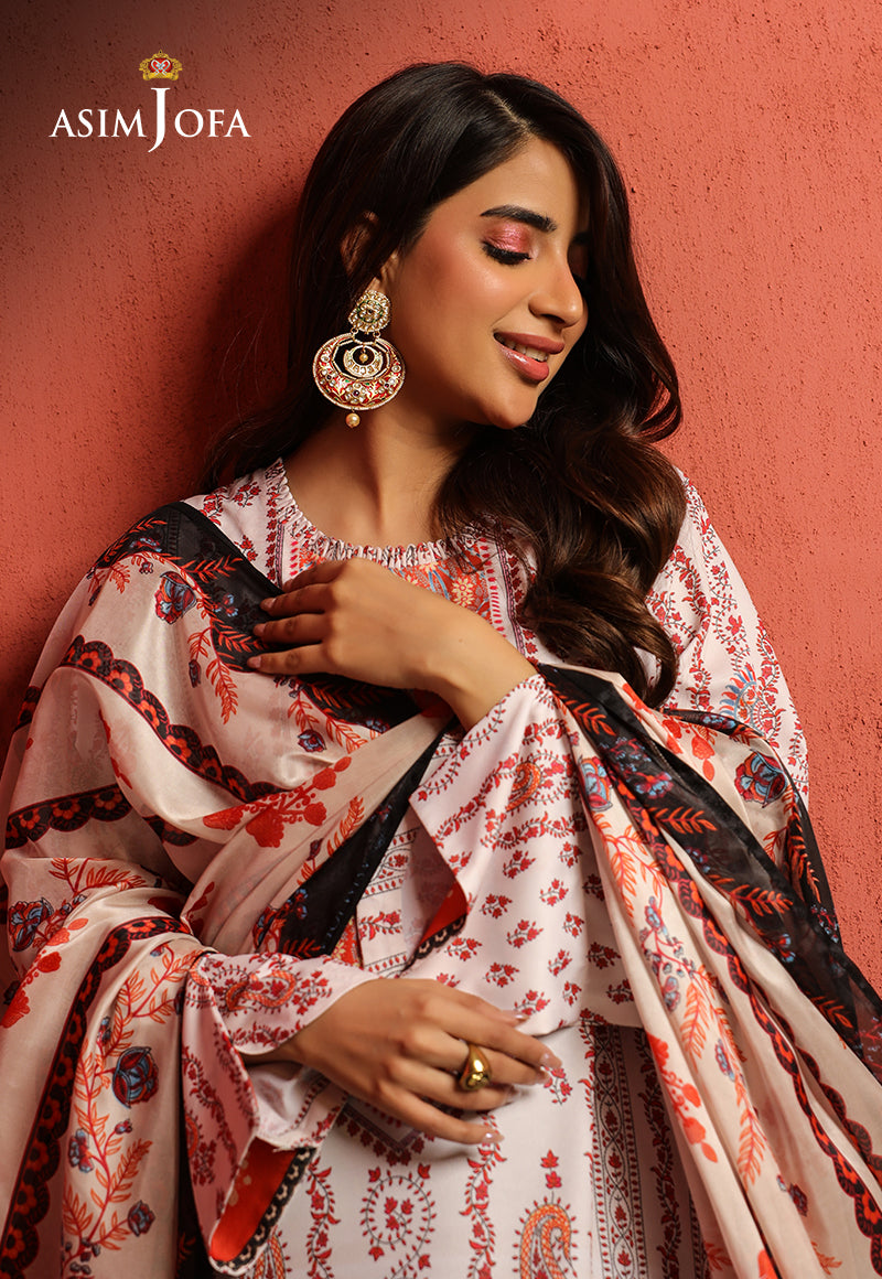 Asim Jofa Tara Sitara Ajtm-09 - 2 Pcs Printed Georgette Silk 2 Pcs
