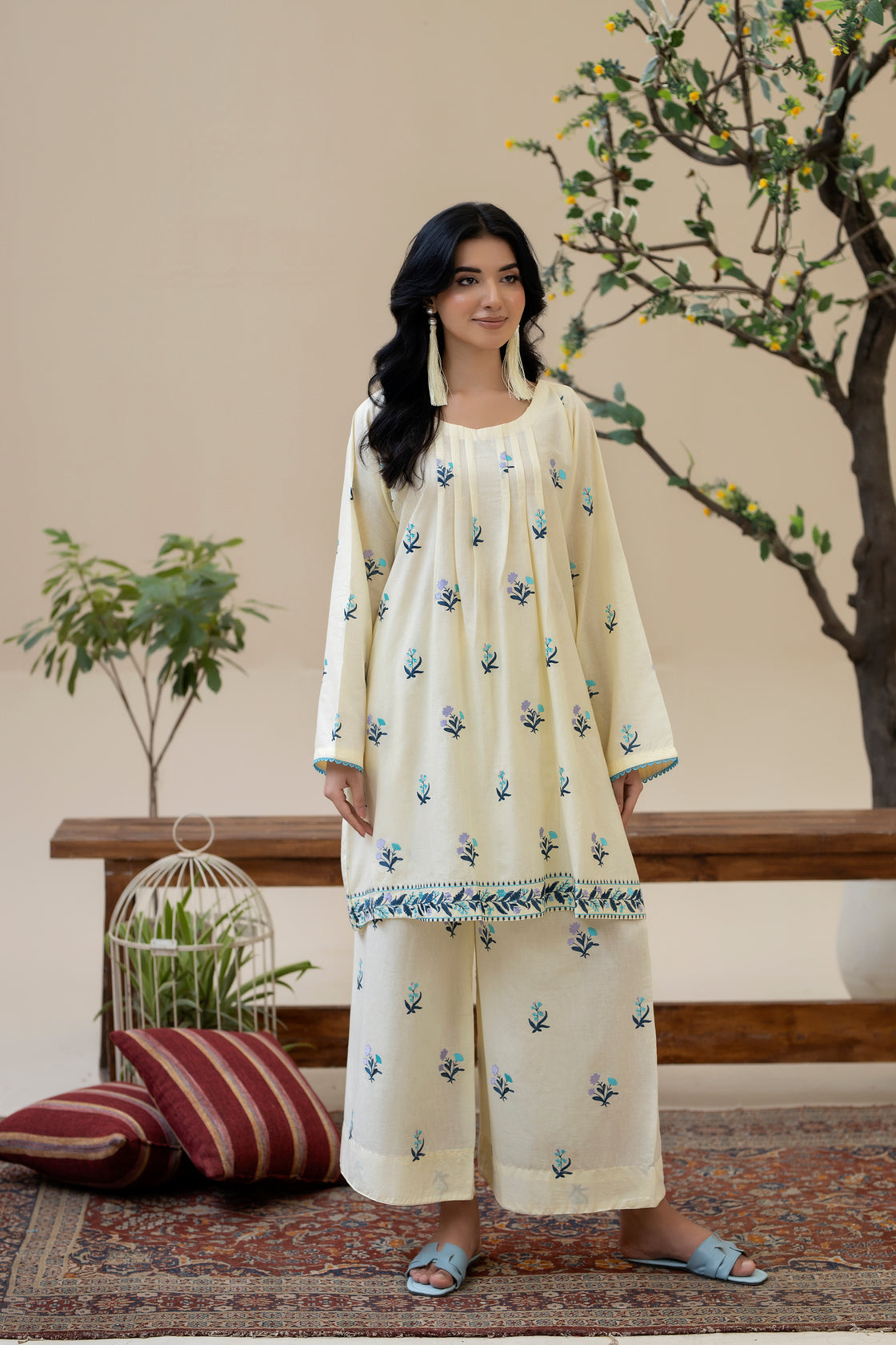 Zoya Zafar Stitched 2 Piece Cotton Collection'2025-Indigo Mirage
