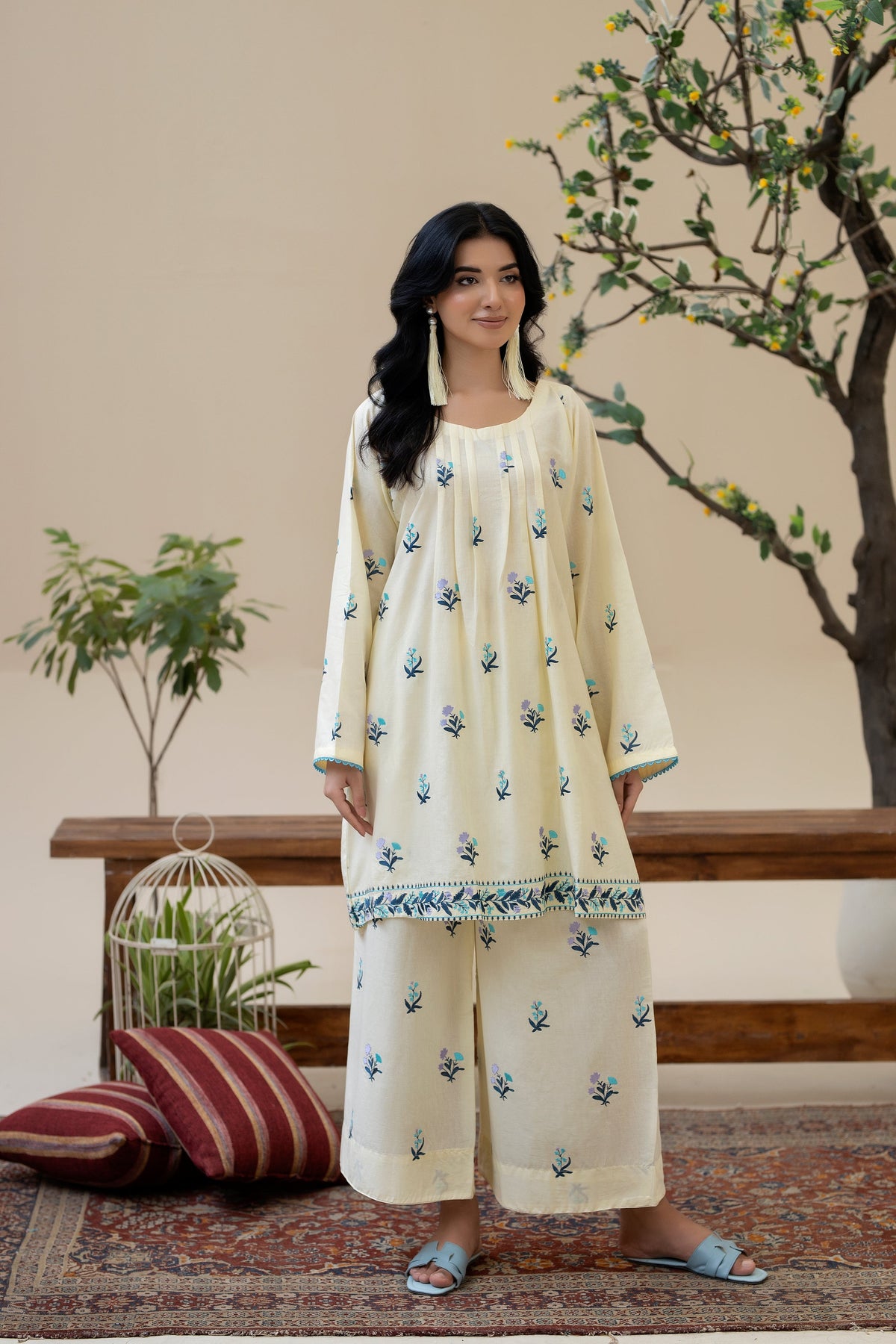 Zoya Zafar Stitched 2 Piece Cotton Collection'2025-Indigo Mirage