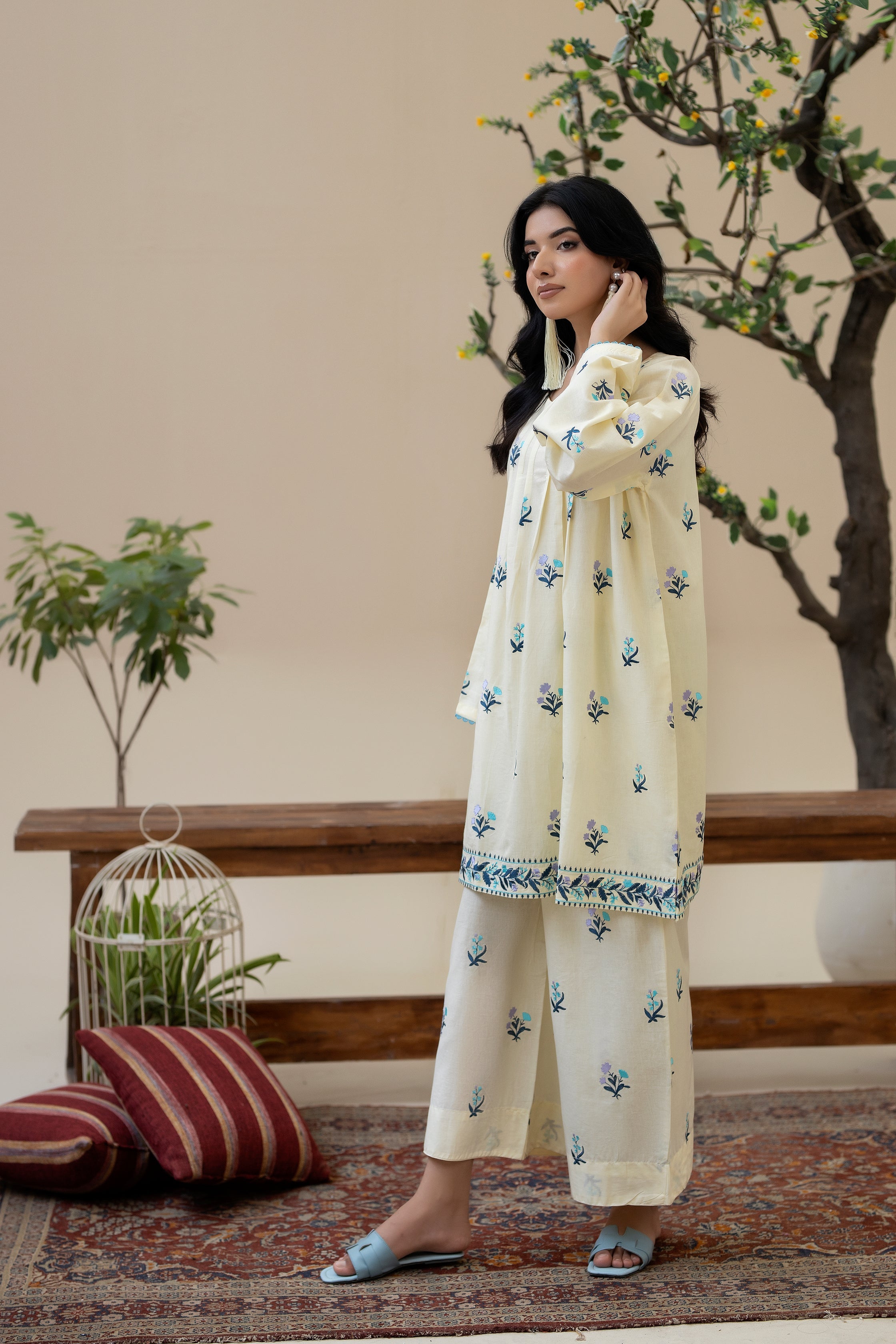 Zoya Zafar Stitched 2 Piece Cotton Collection'2025-Indigo Mirage