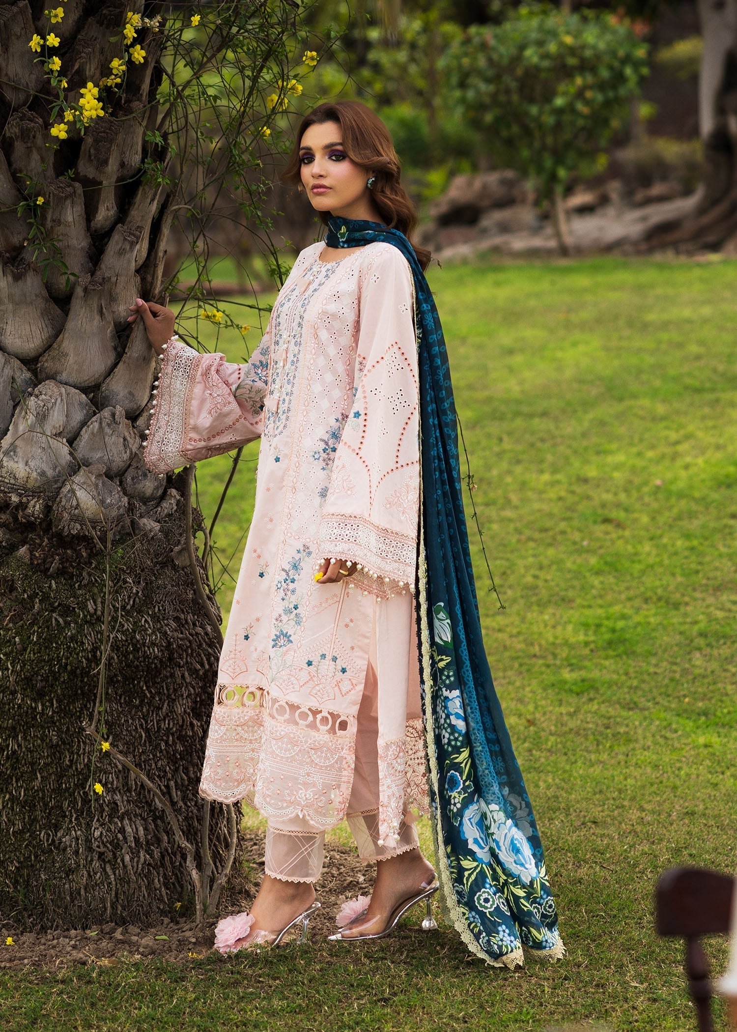 Bloom & Beyond - Paras By Pasha Unstitched 3 Piece Lawn Collection'2025-Coral Bloom