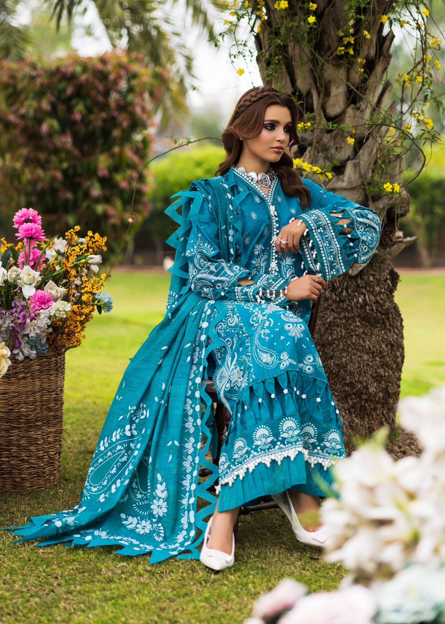 Bloom & Beyond - Paras By Pasha Unstitched 3 Piece Lawn Collection'2025-Sapphire Bloom