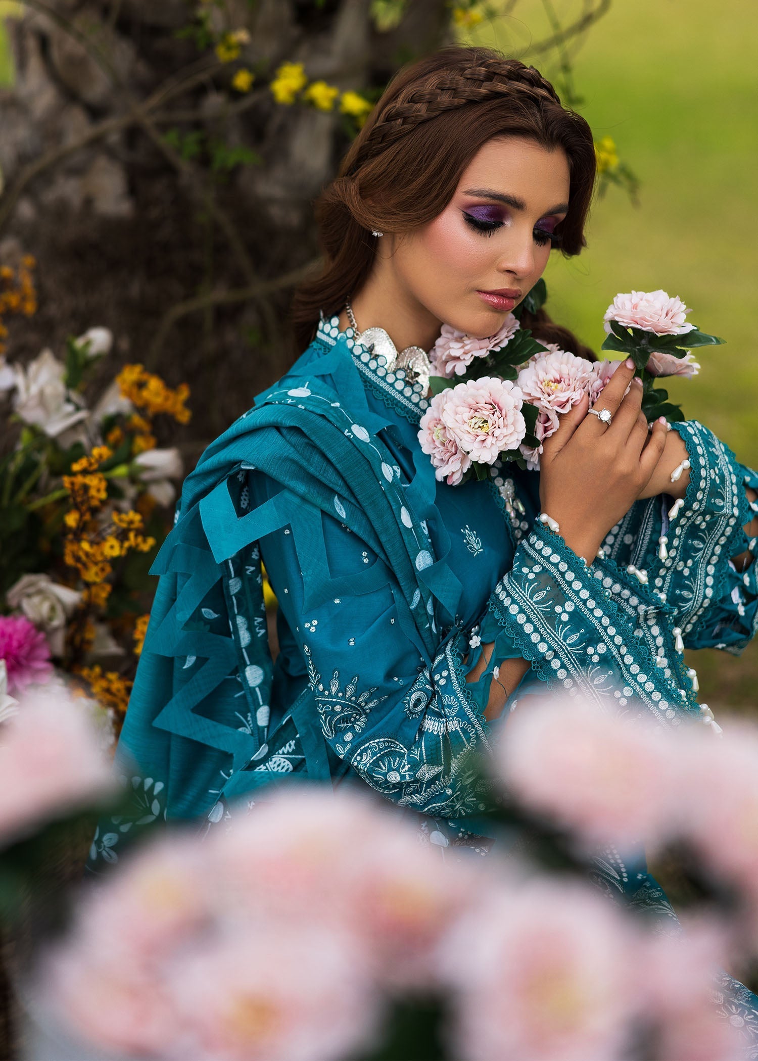Bloom & Beyond - Paras By Pasha Unstitched 3 Piece Lawn Collection'2025-Sapphire Bloom