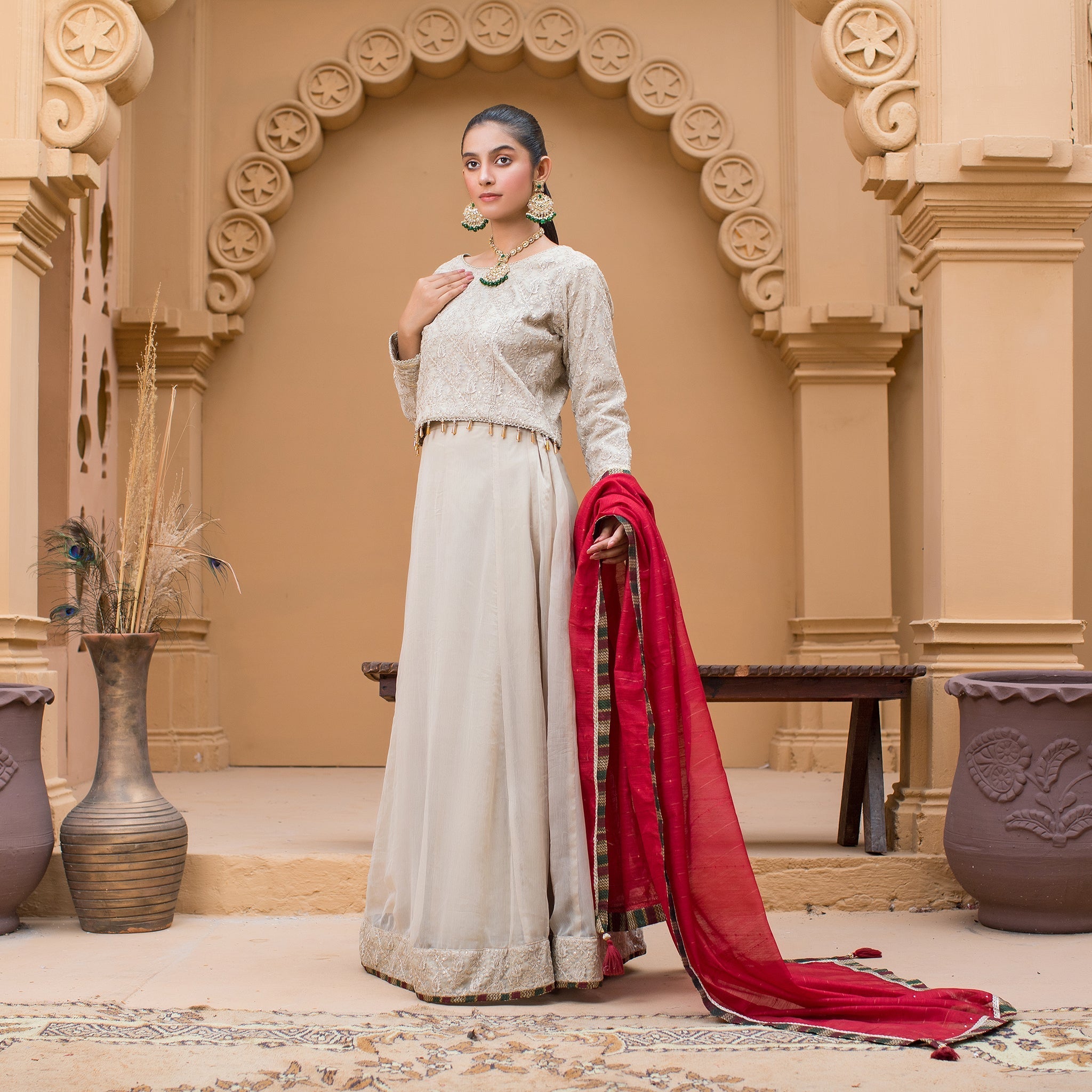 Urban Cut 3 Piece Embroidered Suit