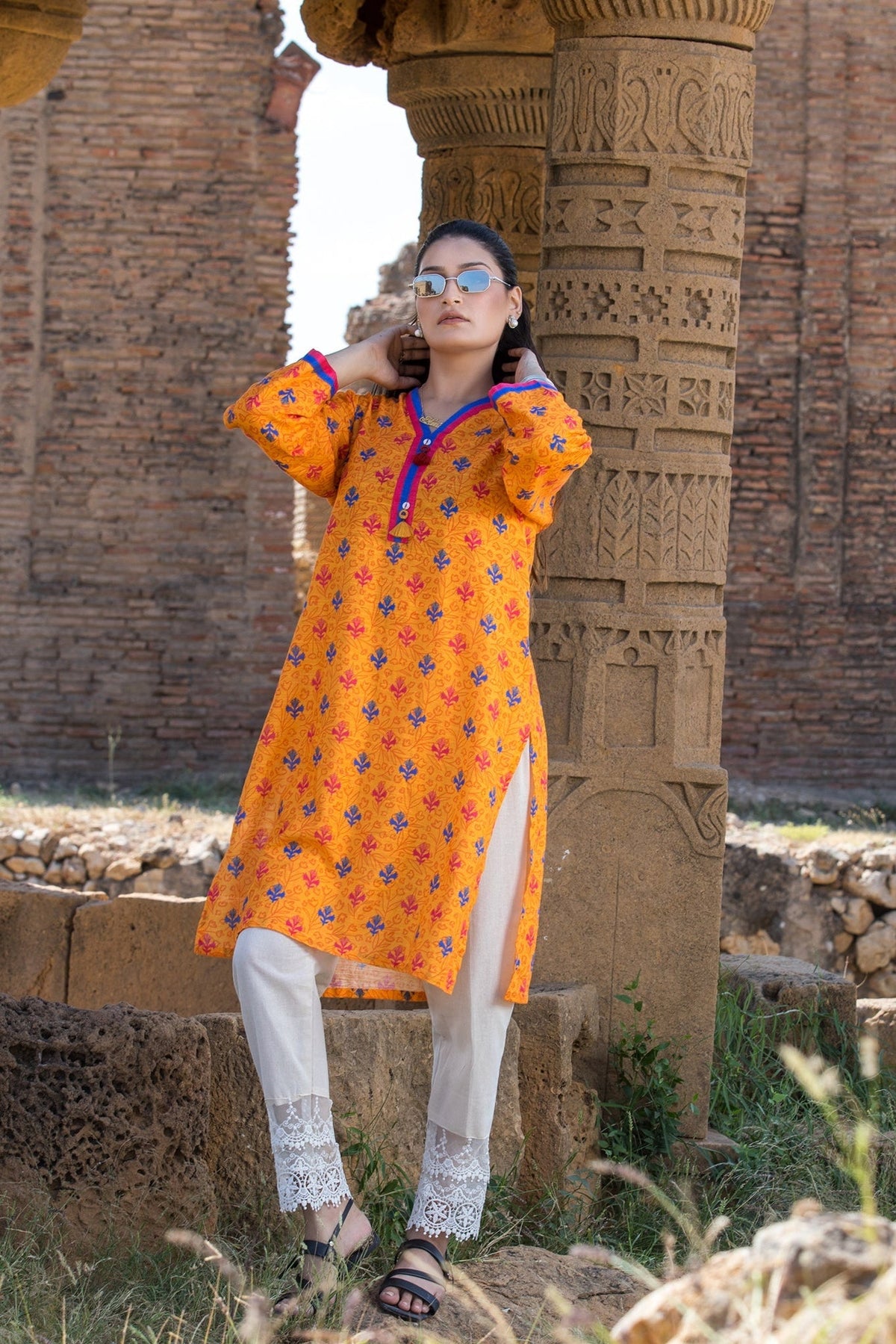 Urban Cut 1 Piece Printed  Cotton Stitched Kurta