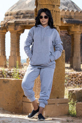 Urban Cut Cotton Fleece Zipper Hoodie Grey 1 piece