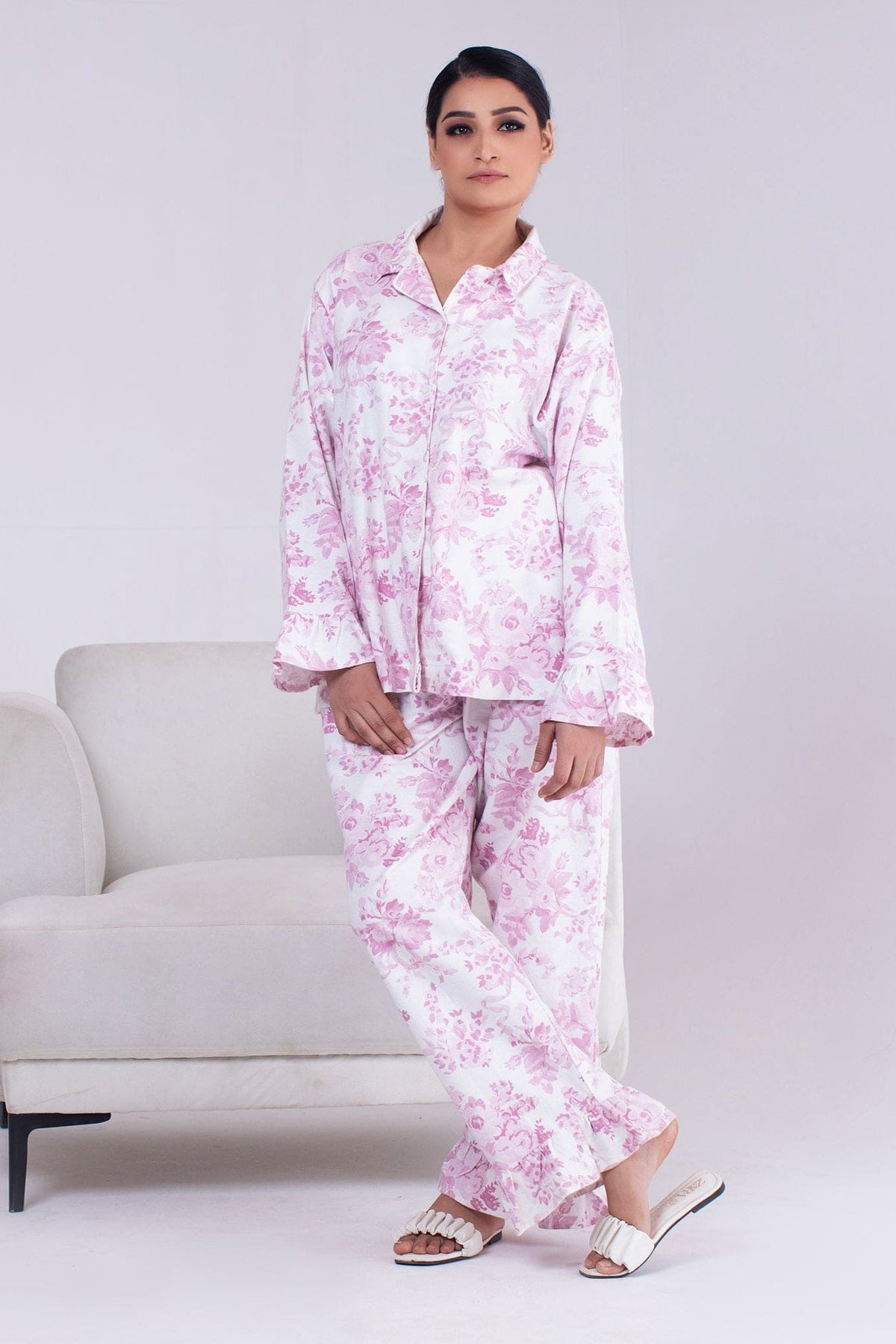 Urban Cut 2 Piece PJ Suit- Cotton Comfy Flannel ( Shirt  Trouser)