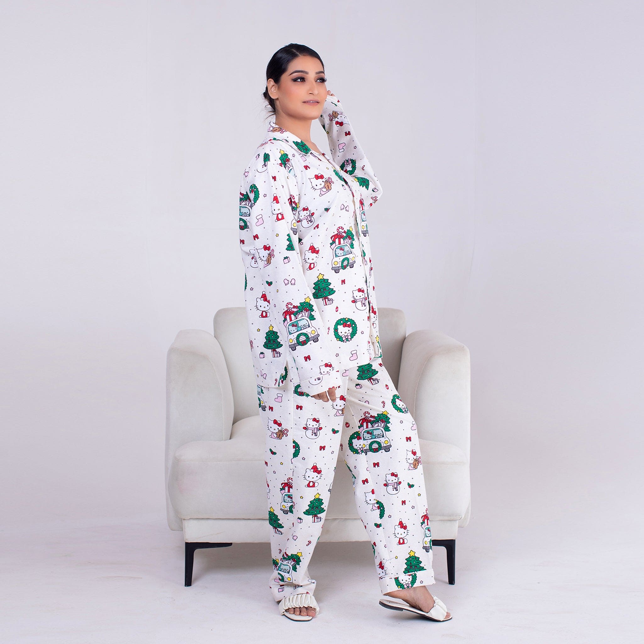 Urban Cut 2 Piece PJ Suit- Cotton Comfy Flannel ( Shirt  Trouser)
