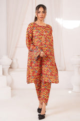 Ayla Studio Stitched PRINTED ESSENTIAL 2PC - Misty Colours