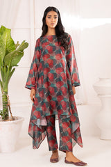 Ayla Studio Stitched PRINTED ESSENTIAL CO-ORD - Green & Red Polka Abstract