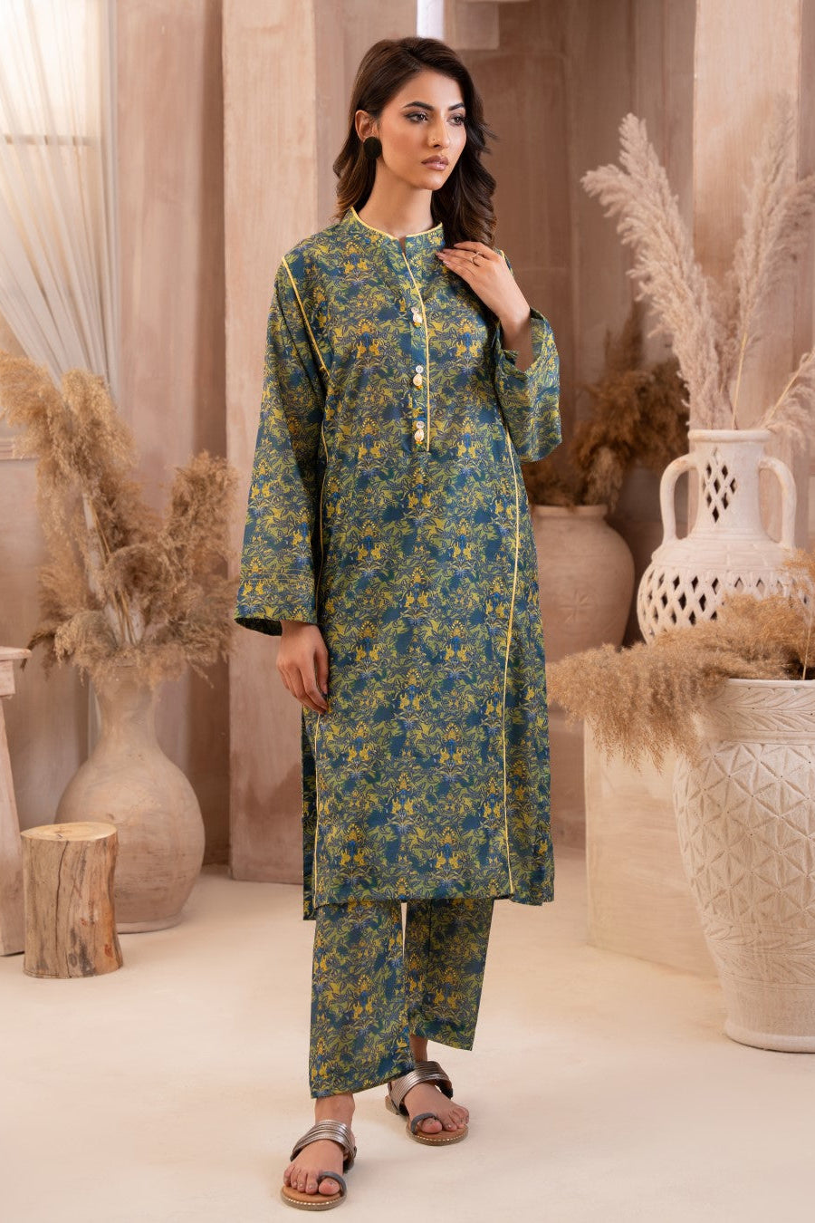 Ayla Studio Stitched PRINTED ESSENTIAL CO-ORD - Midnight Garden