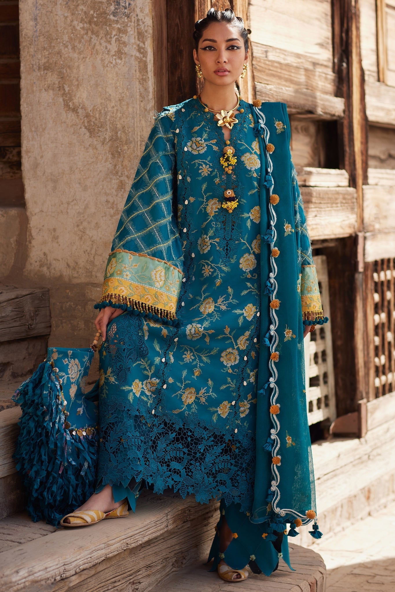 Elan Unstitched 3 Piece Luxury Lawn Collection'2025-10-A-Ophelia