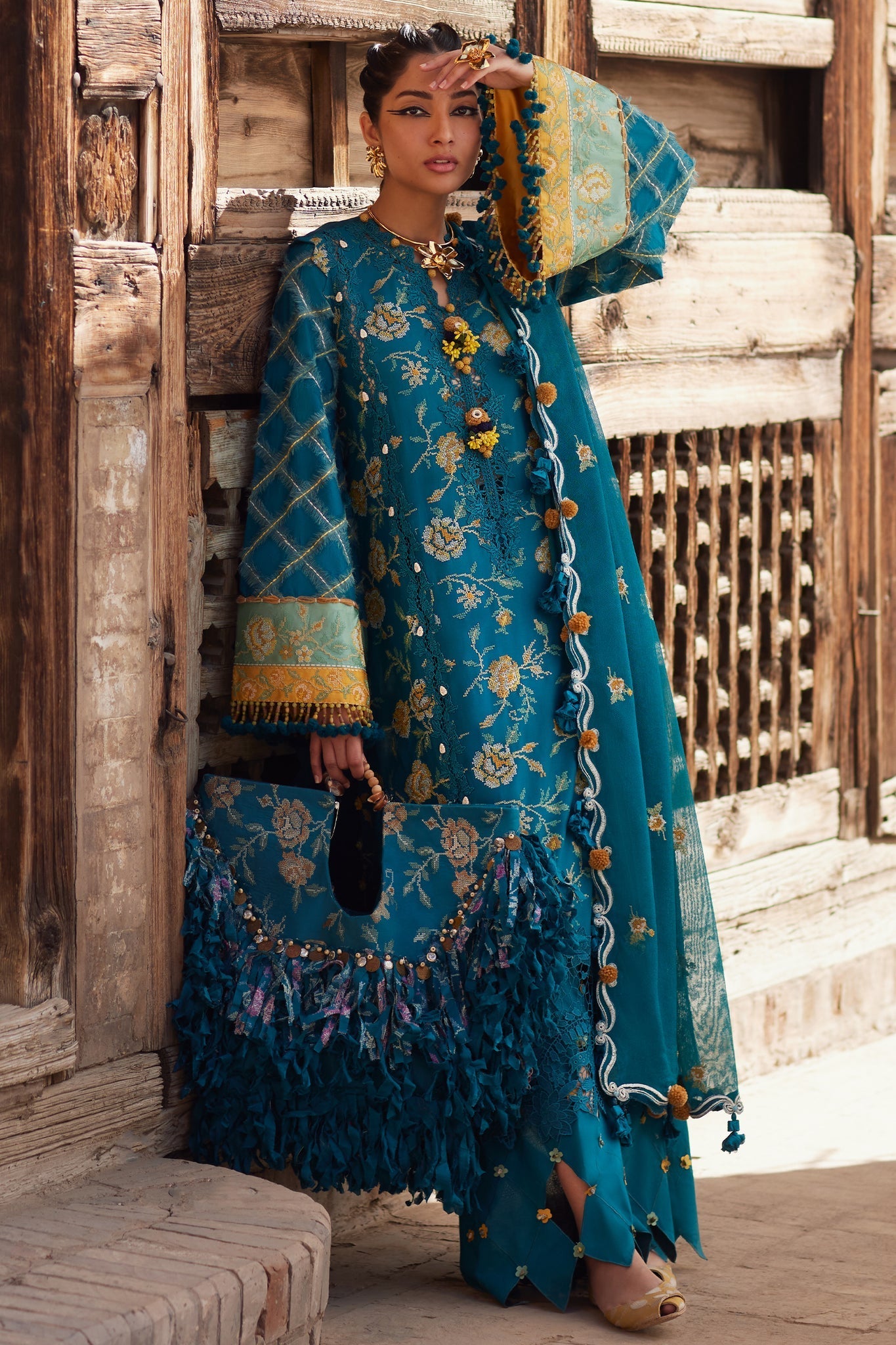 Elan Unstitched 3 Piece Luxury Lawn Collection'2025-10-A-Ophelia