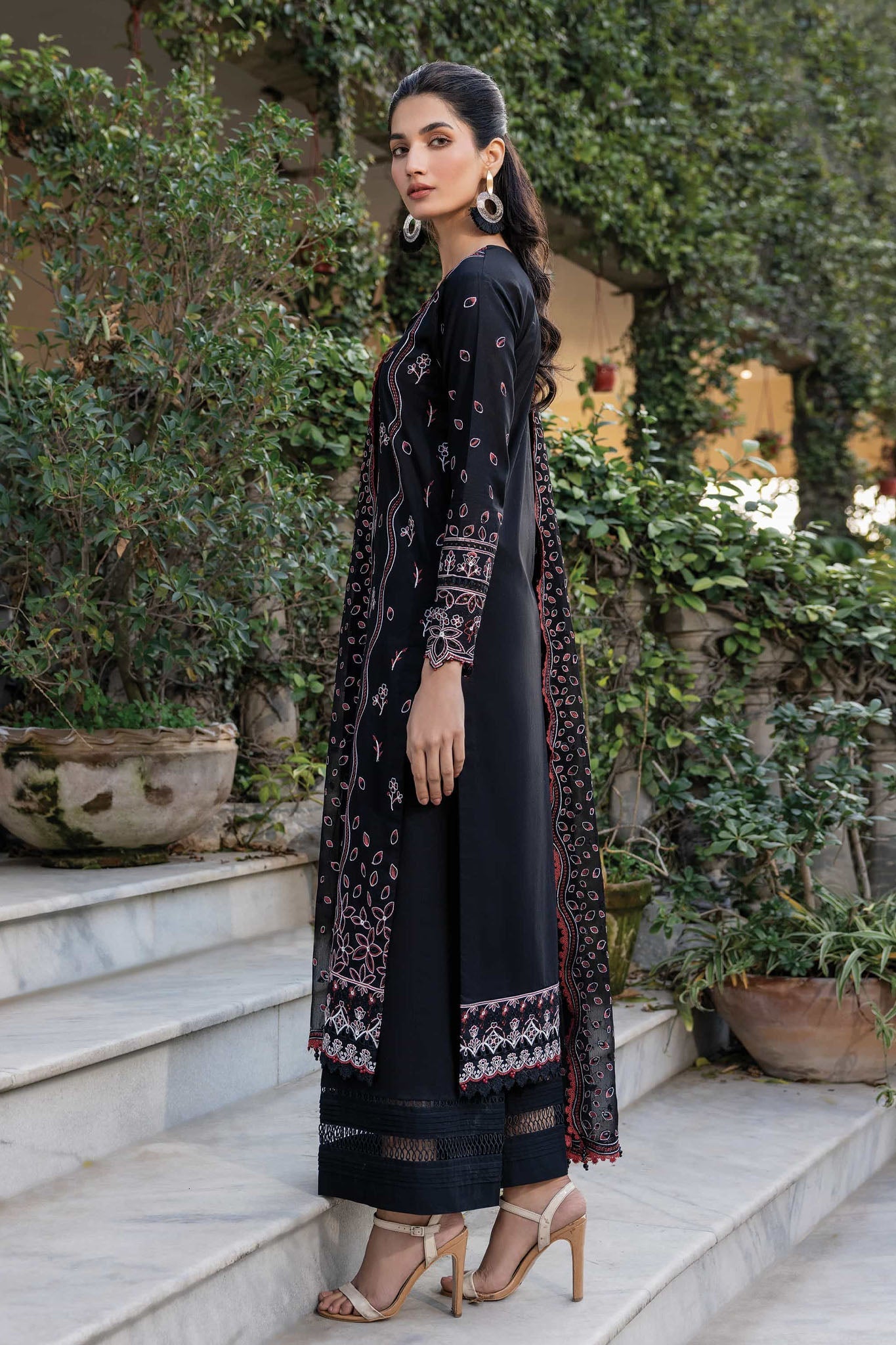 Bahar By Farasha Unstitched 3 Piece Emb Lawn Edit-II Collection-10-Black Rose