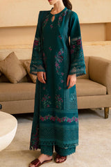 Luxe By Azure Unstitched 3 Piece Premium Cambric Collection'2024-10-Teal Treasure
