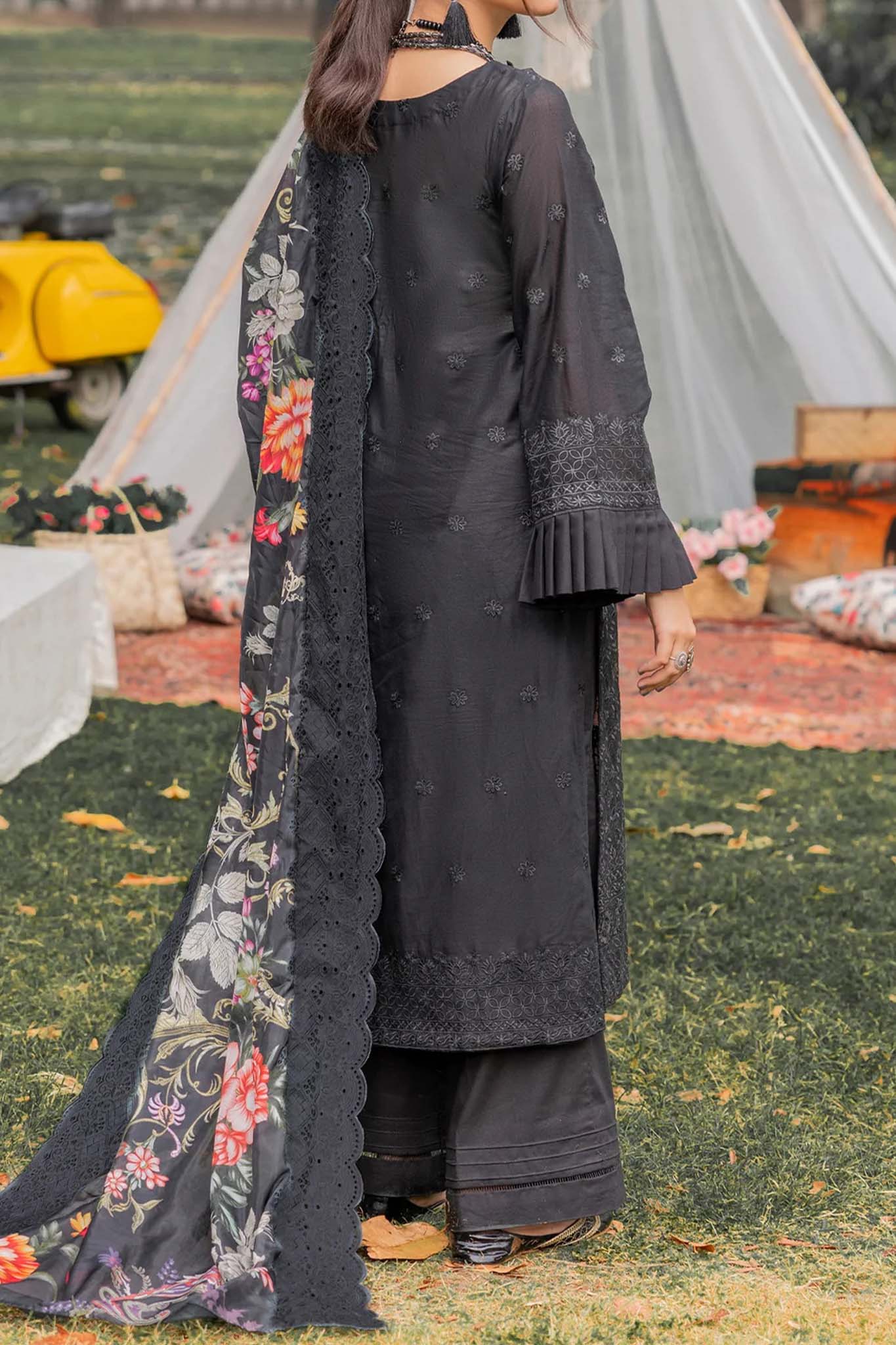 Adan's Libas Unstitched 3 Piece Chikankari Lawn Ch-02 Collection'2023-C-02