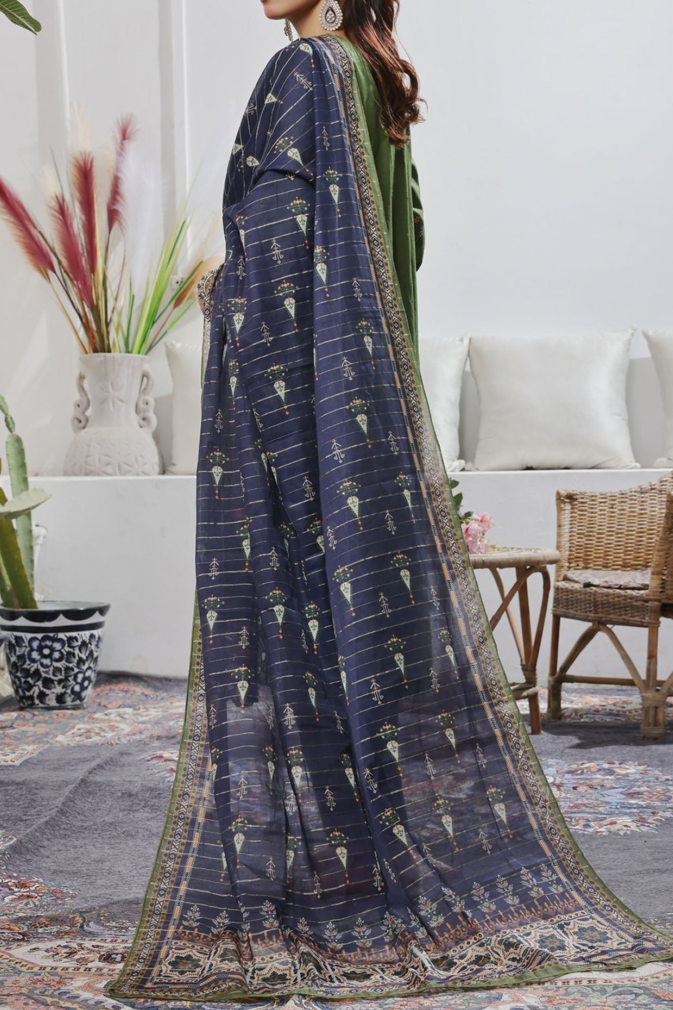 Aizal Stitched 3 Piece Embroidered Fancy Collection'2025-AE-103-Green