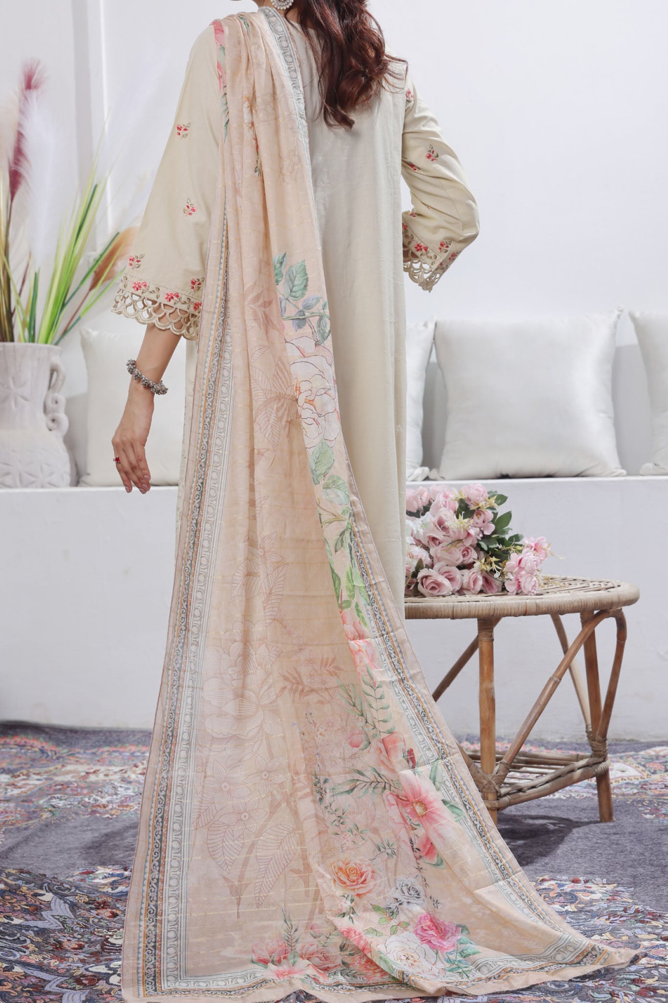 Aizal Stitched 3 Piece Embroidered Fancy Collection'2025-AE-106-Skin