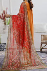 Aizal Stitched 3 Piece Embroidered Fancy Collection'2025-AE-108-Orange