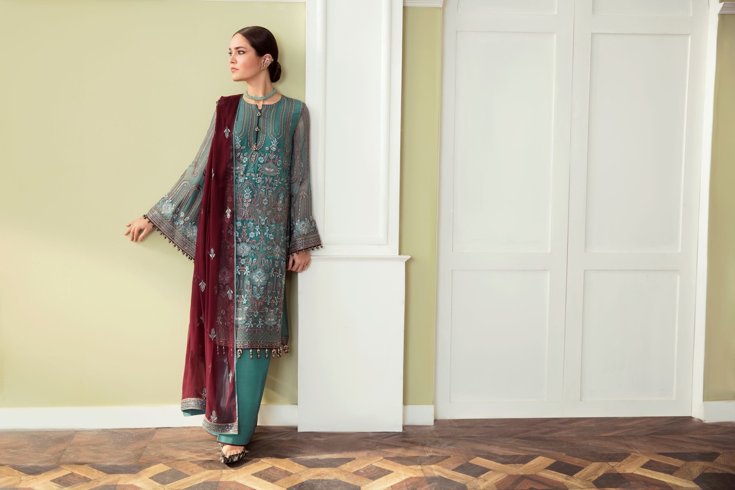 Safeera By Flossie Unstitched 3 Piece Formals Vol-09 Collection'2025-Slushy