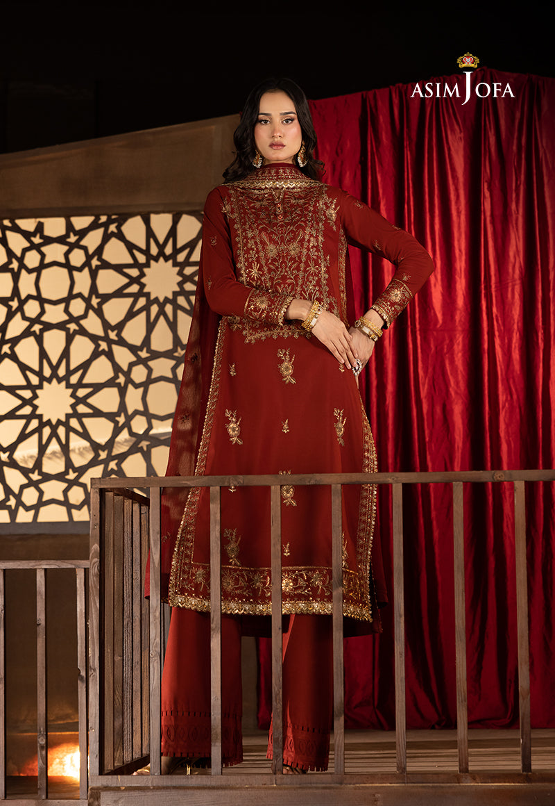 Asim Jofa Luxury Festive Drop 3 Ajllf-18 Embroidered Silk 3 Pcs