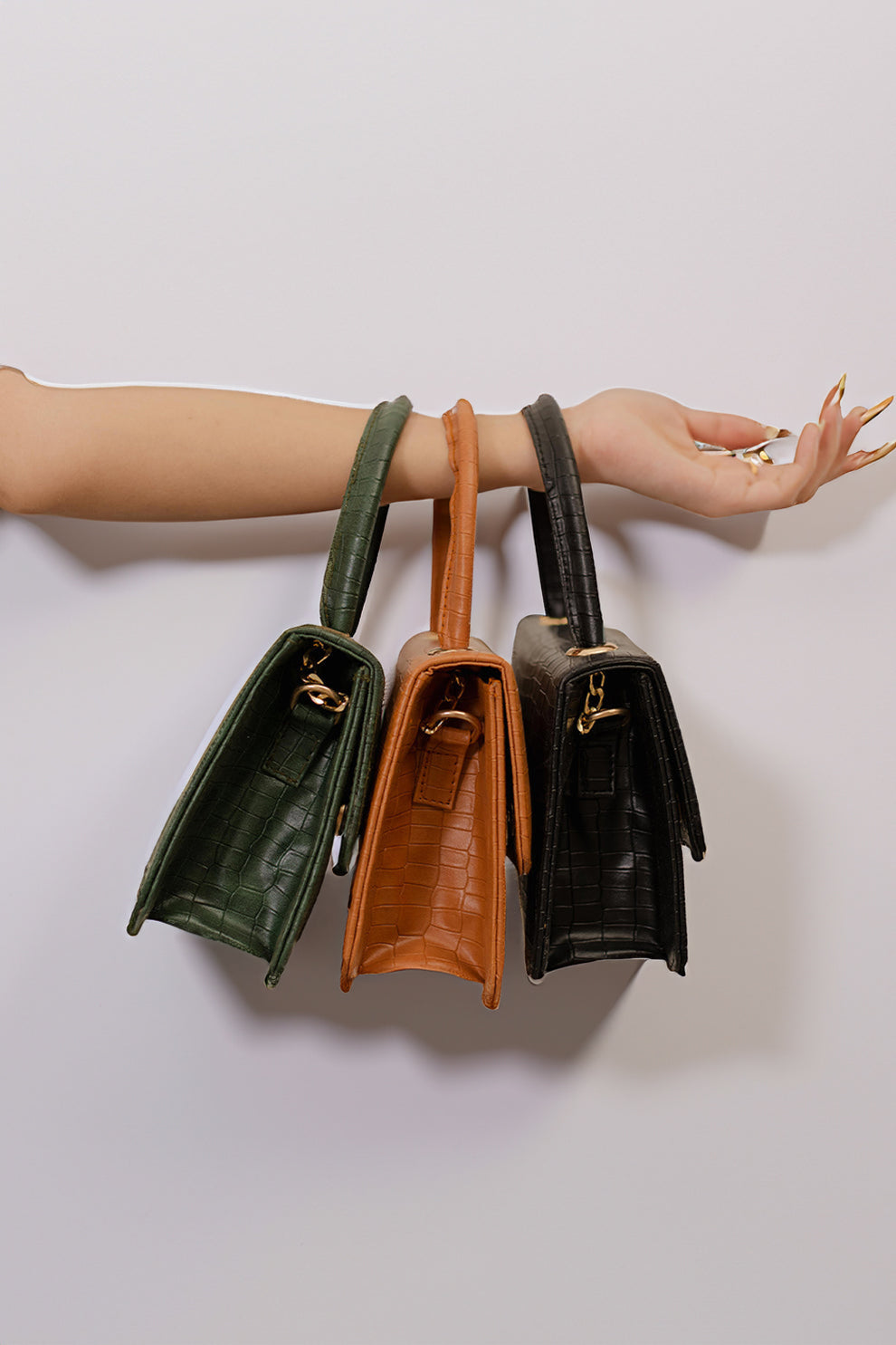 Fineur - Handbag Croco - Caramel