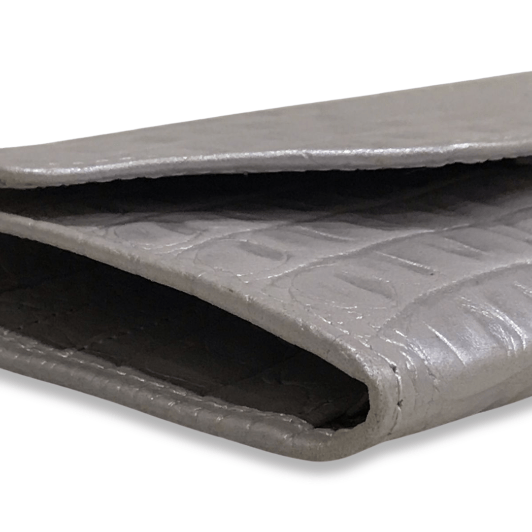 Leather long crocodile wallet 3 folds Silver - Bag X
