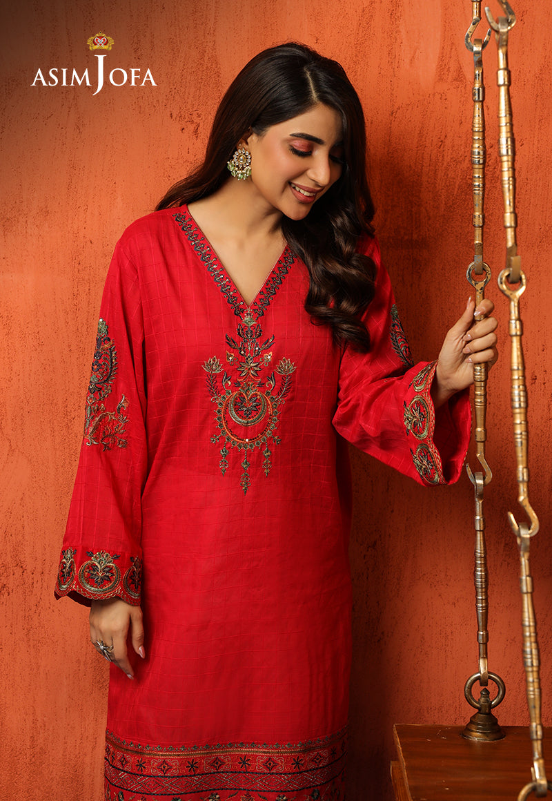 Asim Jofa Tara Sitara Ajtm-14 - Embroidered Self Jacquard 1 Pc