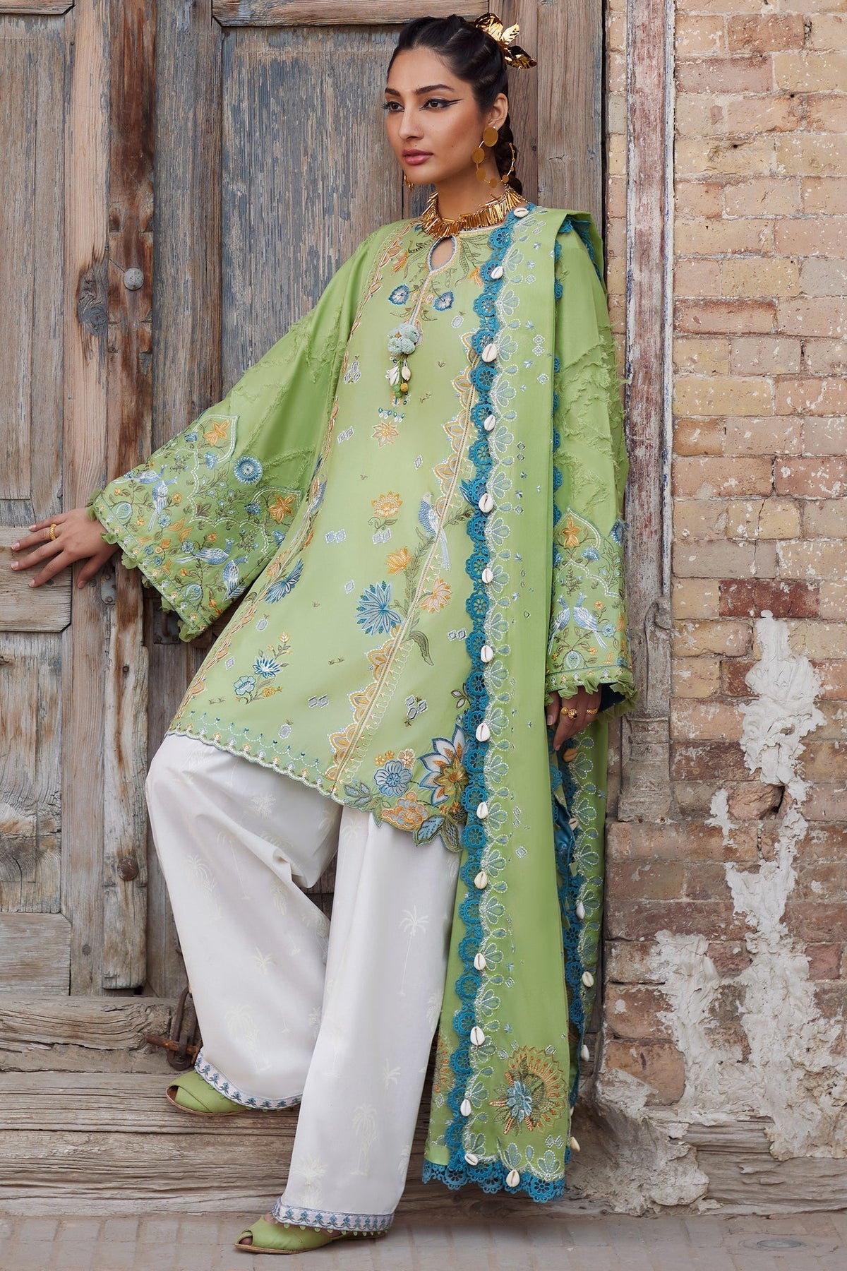 Elan Unstitched 3 Piece Luxury Lawn Collection'2025-11-B-Isla Bleu